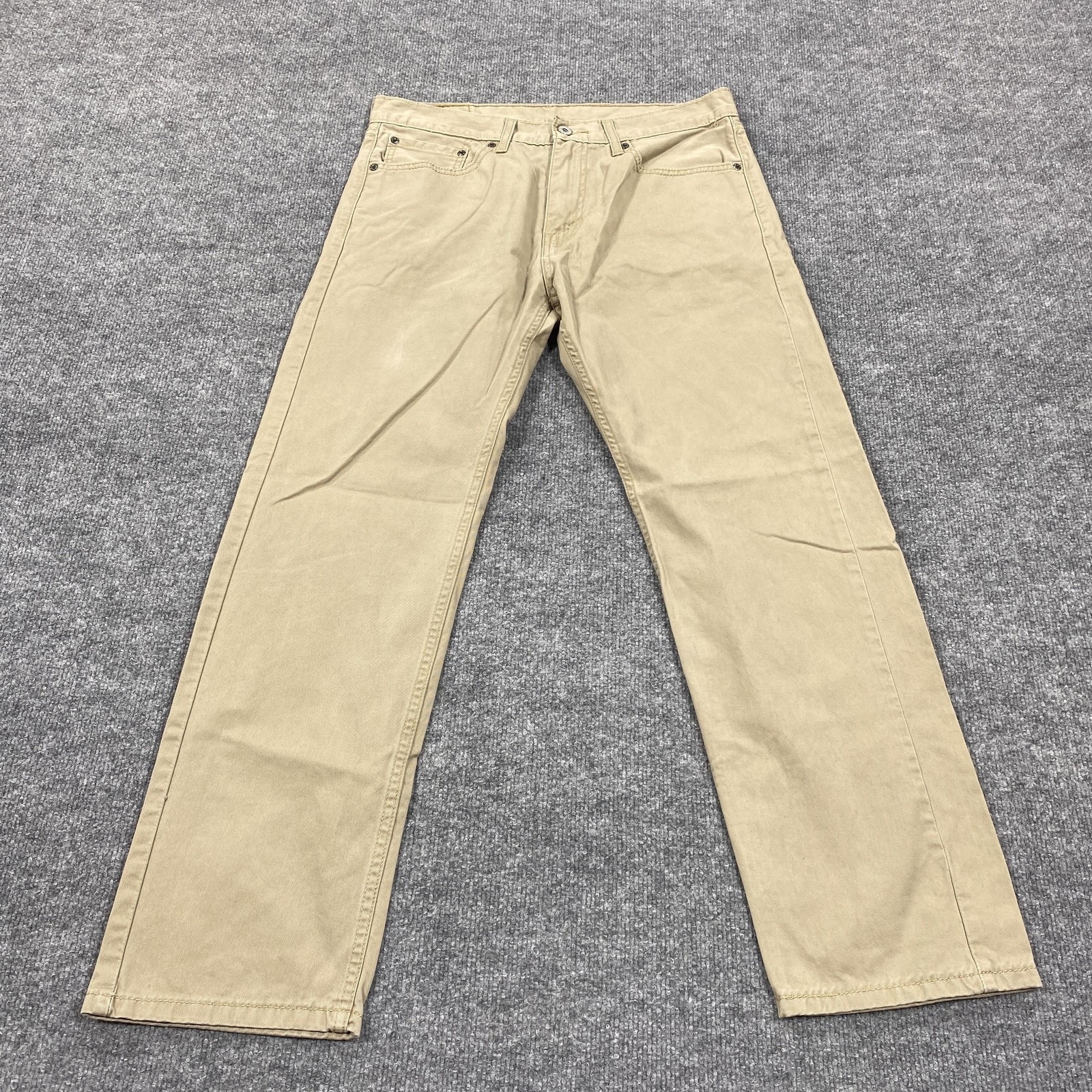 Levis 505 Pants Mens 33x30 Beige Khaki Straight Cotton Casual